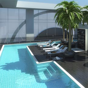 Photo piscine maison moderne